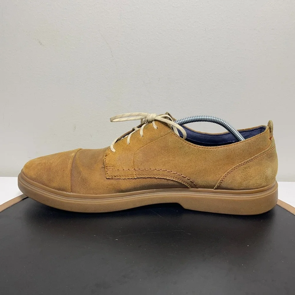 Cole Haan Grand OS Oxford Men 11.5 Cap Toe Tan Suede Business Casual Dadcore